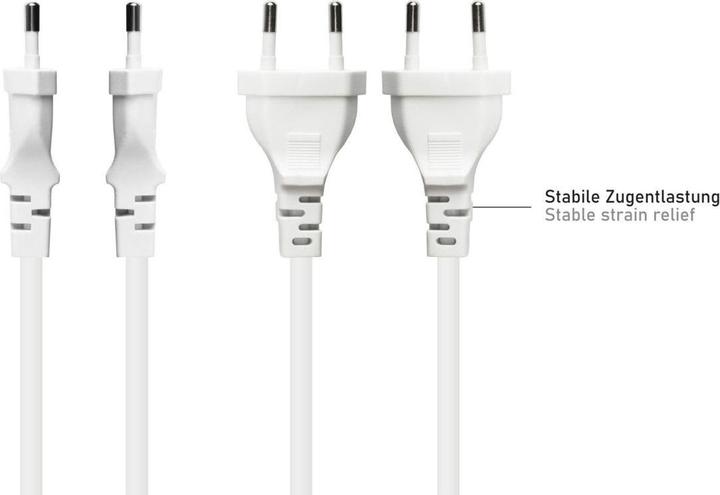 Image du produit Kabelmeister Câble secteur Euro Fiche Euro type C aux extrémités dénudées, blanc, 0.75 mm², 1.5 m (1.50 m)