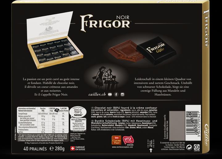 Image du produit Cailler Frigor Carrés Chocolat Noir Fourré 40 pièces (280 g)