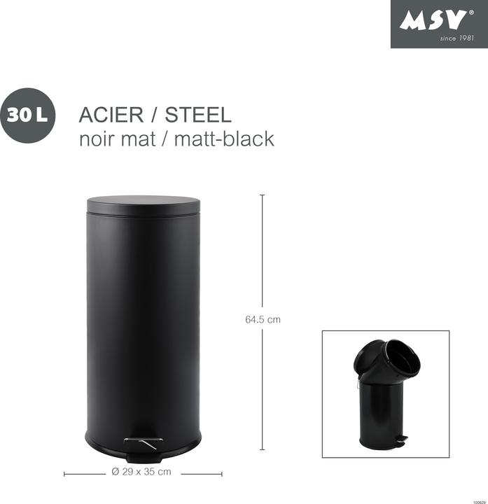 Produktbild Steinbach Treteimer Metall schwarz 30 l (30 l)