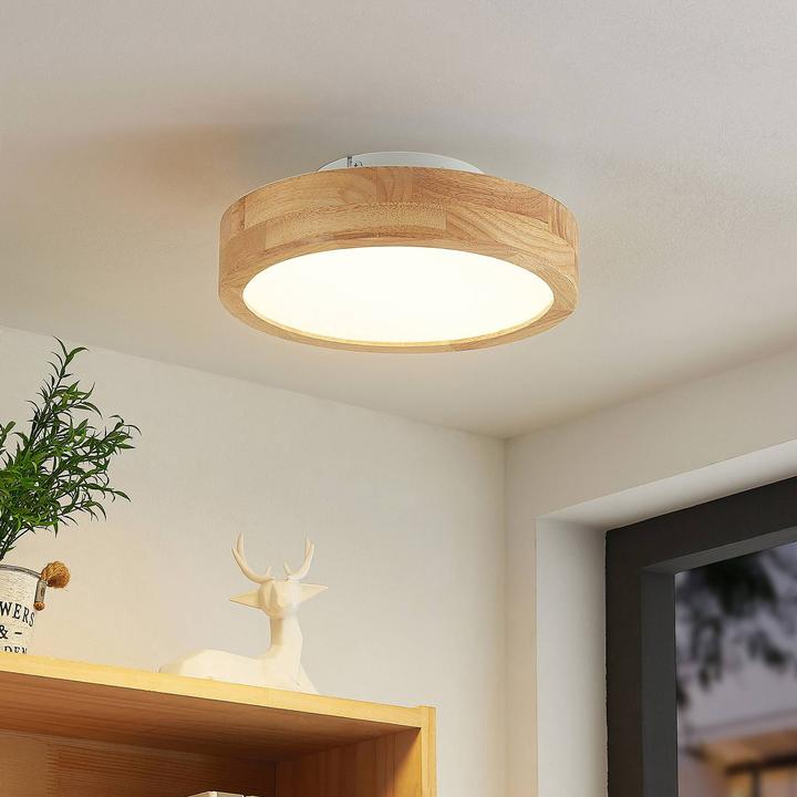 Actual product image Lindby Lanira LED Oak Ceiling Lamp, 30cm (1150 lm)