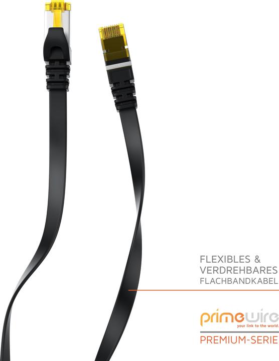Immagine prodotto Primewire Cavo di rete CAT.7 piatto - cavo Ethernet Gigabit Lan RJ45 - cavo patch - comp. CAT.5 CAT.6 CAT.8 (U/FTP, CAT7, 15 m)