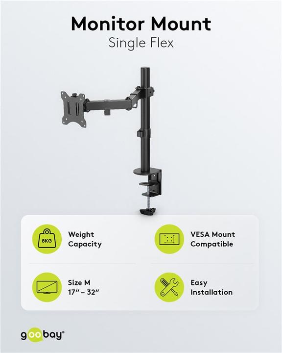 Image du produit Goobay Support d'écran Single Flex (Tables, 32")