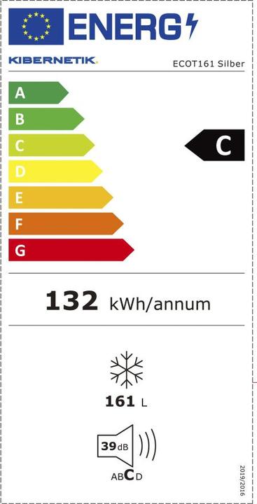 Etichetta energetica Kibernetik FSP ECO Gefrierschrank 161 Liter Silber No Frost (Struttura autonoma, 161 l)
