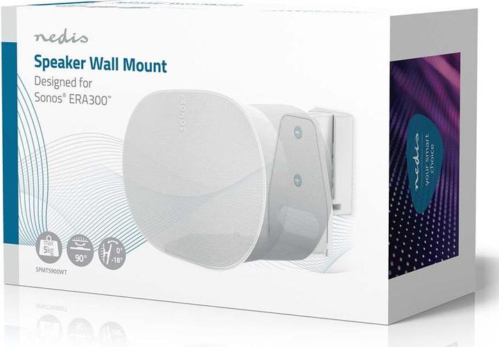 Image du produit Nedis Support de haut-parleur - Compatible avec : Sonos Era300 - mural - 5 kg - pivotant/basculant - (1 pièce, Installation murale, Inclinable, Rotatif)