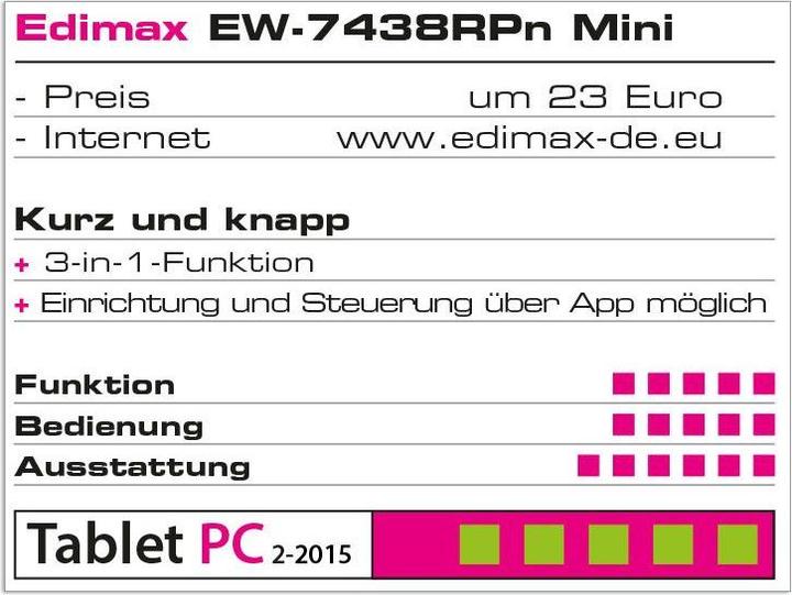 Produktbild edimax EW-7438RPn (300 Mbit/s, 300 Mbit/s)