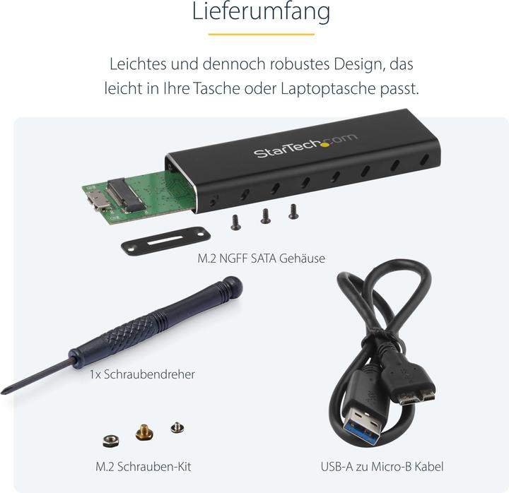 Image du produit StarTech BOÎTIER USB 3.0 À M.2 SSD (M.2 2230, M.2 2242, M.2 2260, M.2)