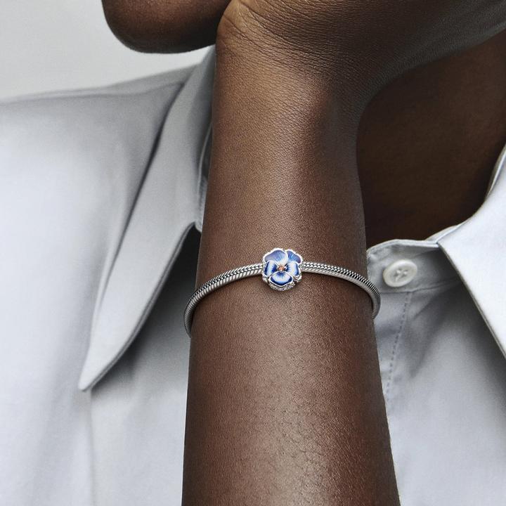 Immagine prodotto Pandora Fascino fiore di viola del pensiero blu (1.10 cm, Argento 925, Smalto)