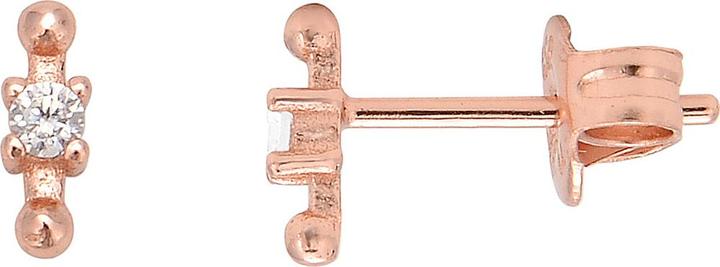 Leyda Ohrstecker Qudrat mini (Silber 925 1 Mikron Rosé Vergoldet 18k, Synthetischer Stein)