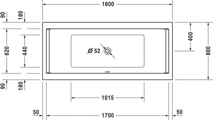 Actual product image Duravit Double bath rectangular bath Starck 3 80 x 180 cm white smooth 7003380000000 (174 l, 180 cm, 80 cm)
