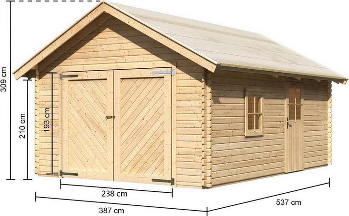 Produktbild Karibu Blockhausgarage mit Tor