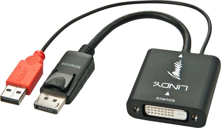 Produktbild Lindy Konverter DVI-D auf DisplayPort (UNIDIREKTIONAL). DVI-D Buchse auf DP Stecker. (DP, 15 cm)
