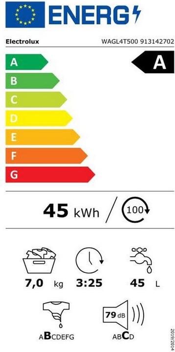 Energie-Label Electrolux WAGL4T500 (7 kg, Oben)