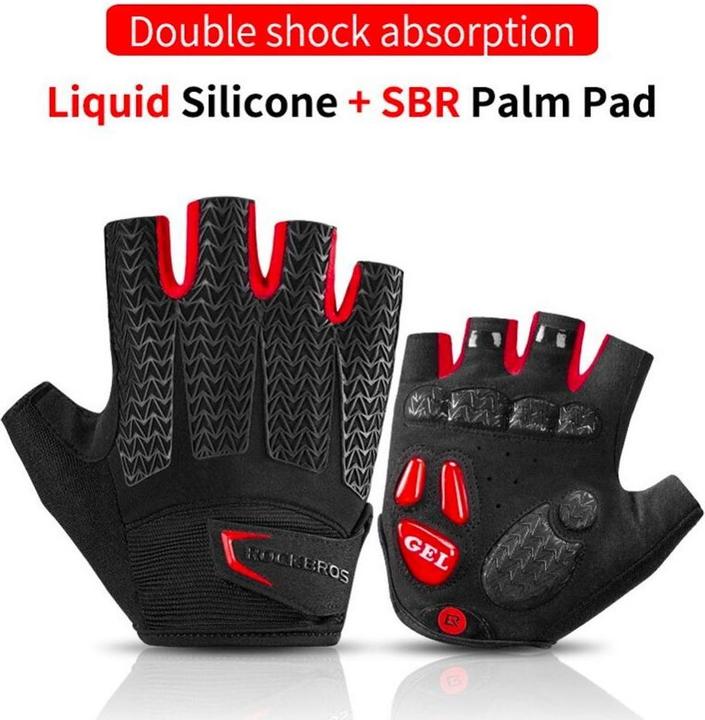 Immagine prodotto Rockbros S169BR Guanti da ciclismo XL con inserti in gel - nero e rosso (XL)