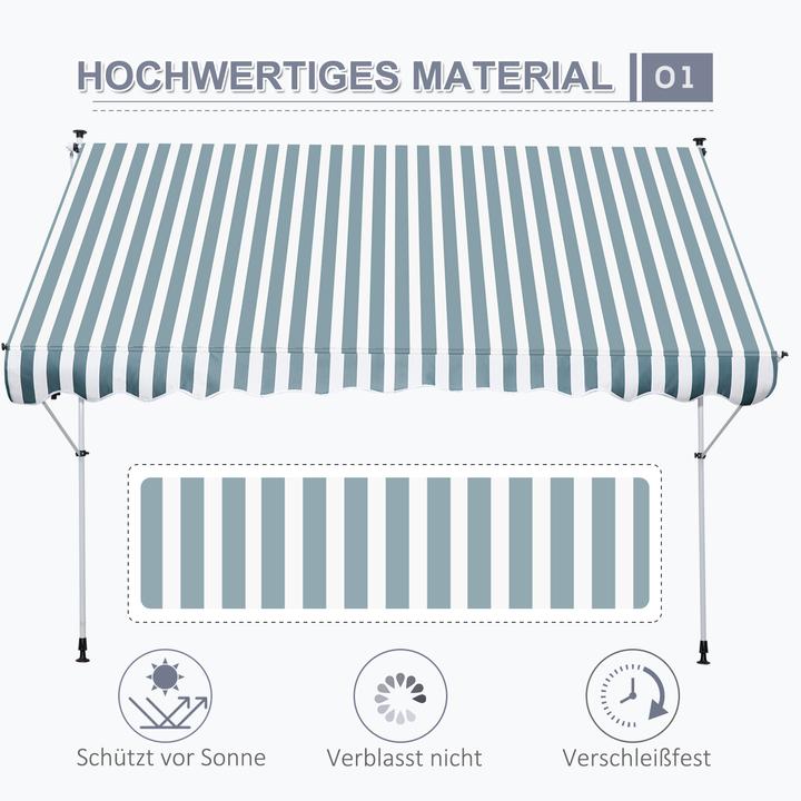 Produktbild Outsunny Klemmmarkise mit Faltarm (3 m)