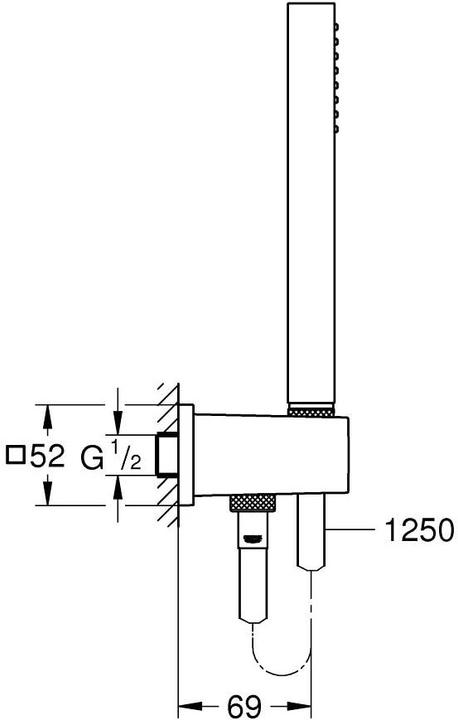 Image du produit Grohe Jeu de supports muraux Euphoria Cube Stick (1 Types de jets, 9 l/min)