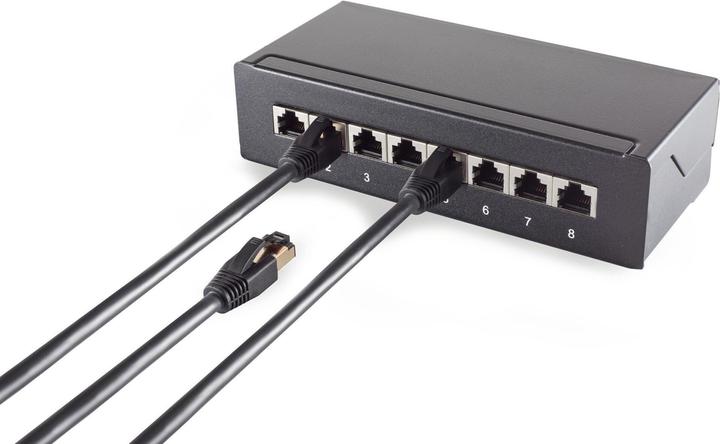 Actual product image Shiverpeaks Helos patch cable F/FTP Cat 8.1 grey 0.5m -Twisted pair, double shielded, 4 x 2 x AWG 26 (S/FTP, CAT8.1, 0.50 m)
