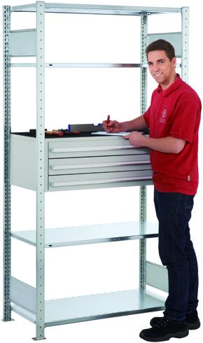 Actual product image Schulte Lagertechnik MULTIplus150 basic shelving system with 3 drawers