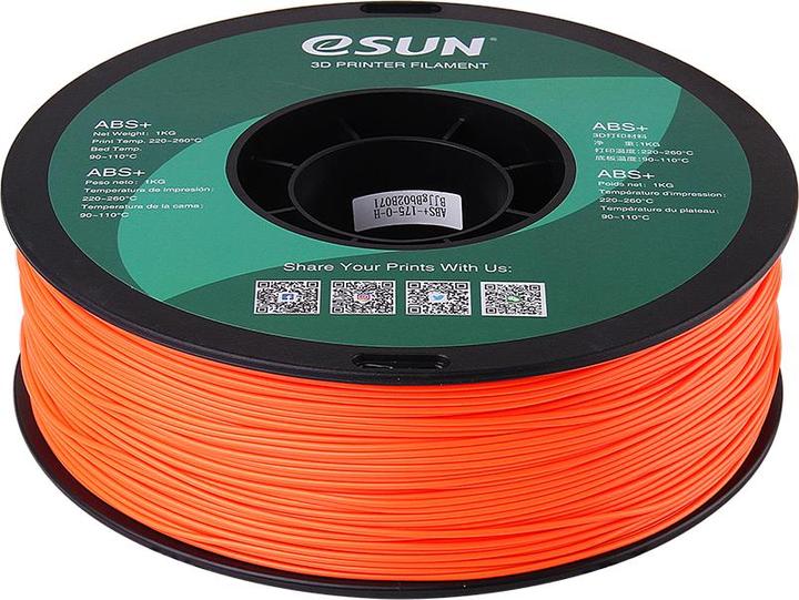 Actual product image eSUN ABS+ 1.75mm Orange 1kg 3D Filament (ABS, 1.75 mm, 1000 g, Orange)