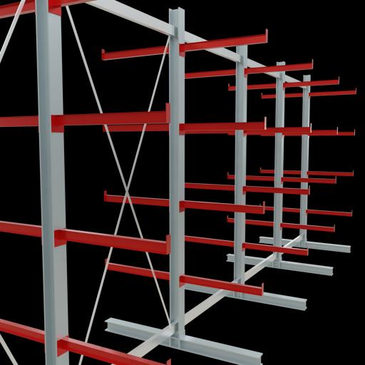 Produktbild Schulte Lagertechnik K 6000 Kragarm-Grundregal 6 Ständer - 2-seitig
