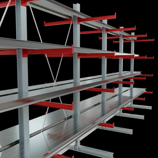 Produktbild Schulte Lagertechnik K 6000 Kragarm-Grundregal 6 Ständer - 2-seitig
