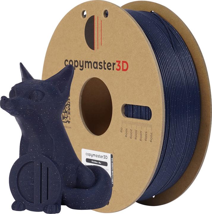Actual product image Copymaster3D PLA Glitter Filament for 3D Printer, 1.75 mm, Shimmering Blue (PLA, 1.75 mm, Blue)