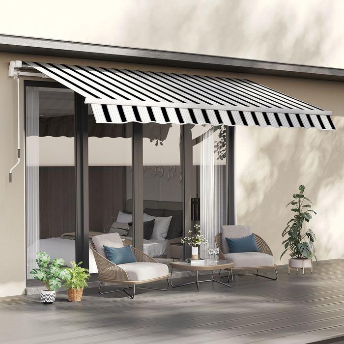 Produktbild Swisshandel24 Balkonmarkise, 3,95x2,45x3,50 m, UV-beständig, für alle Oberflächen, mit Handkurbel, Alu, Polyester (2.45 m)