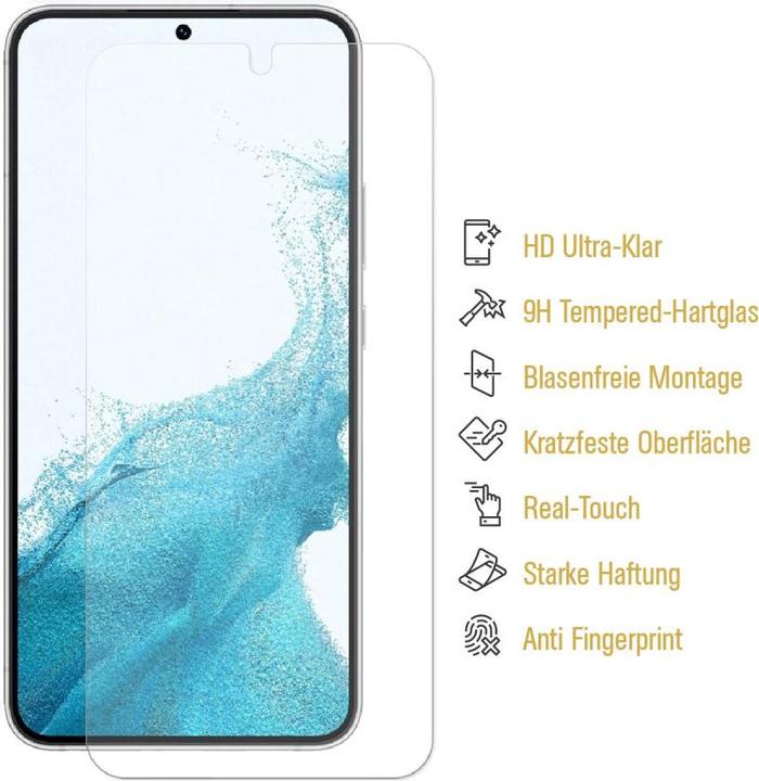 Actual product image Protectorking 6x real tempered 9H armoured glass 3D CLEAR (6 Piece, Samsung Galaxy S22+)