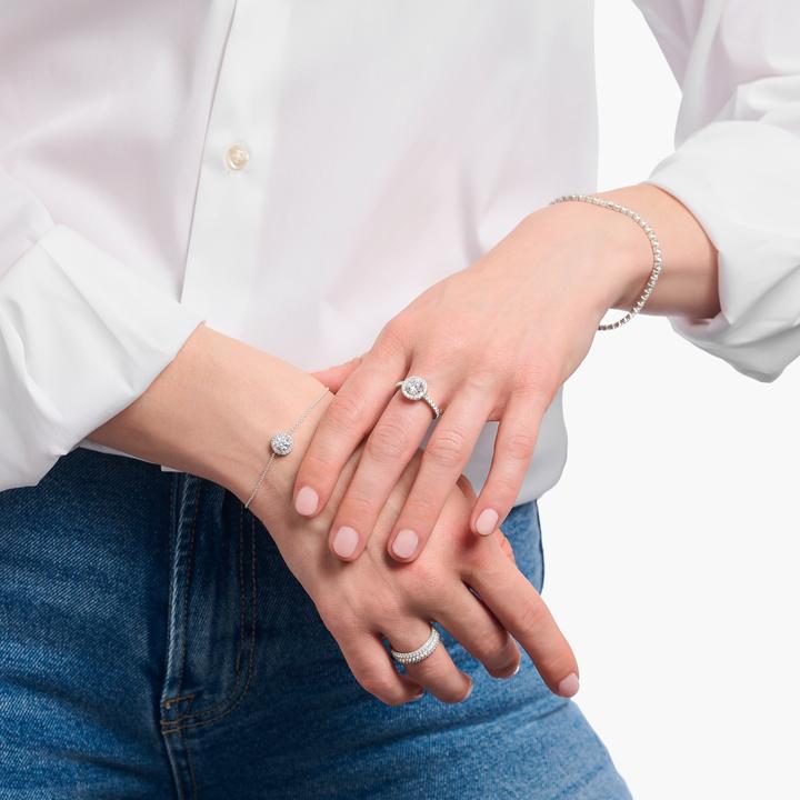 Immagine prodotto Thomas Sabo Anello aureola con pietra bianca taglio brillante (60, 925 Argento)