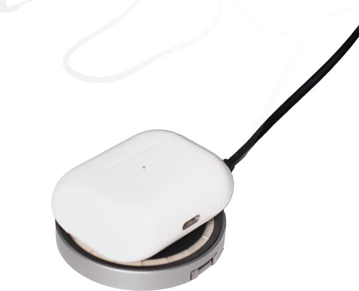Actual product image Deltaco 2-in-1 wireless charger 15W transparent (7 W)