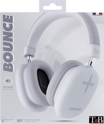 Image du produit T'nB Casque Micro Bluetooth Bounce (Blanc) (ANC, 50 h, Filaire)
