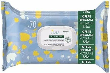 Produktbild Klorane bebe toallitas 3x70uni (210 Stück)