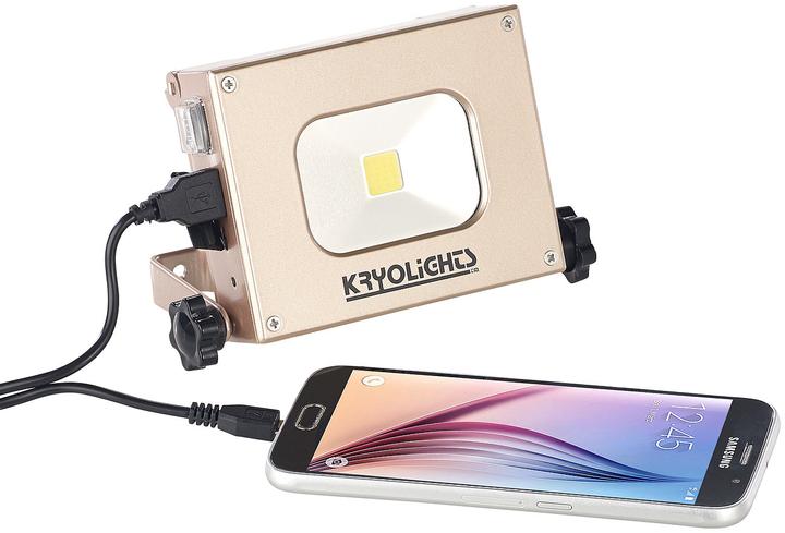 Produktbild KryoLights 2in1-LED-Fluter mit Powerbank und Solar-Panel (4000 mAh, 10 W, 14.80 Wh)