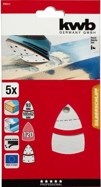 Actual product image kwb Psm Velcro adhesive discs Stearat K120 /5pcs (120)