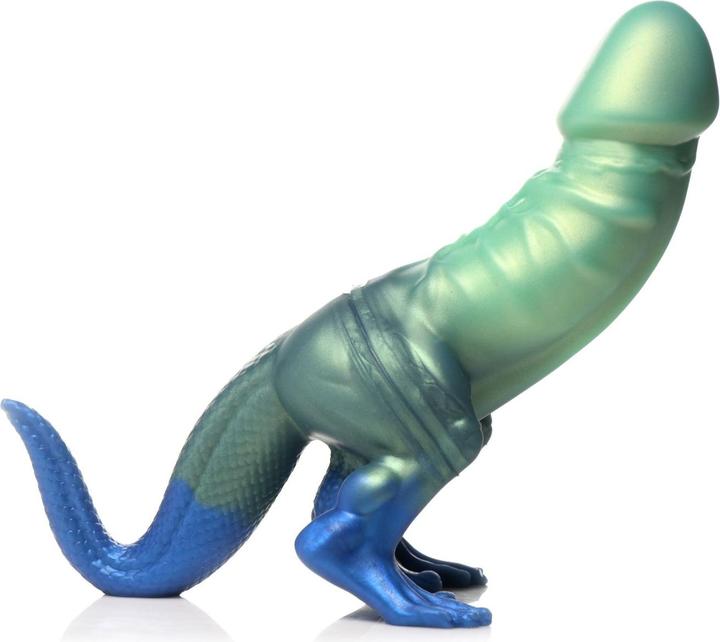 Produktbild Creature Cocks XR Brands Jurassic Cock Dinosaurier Dildo Grün & Blau