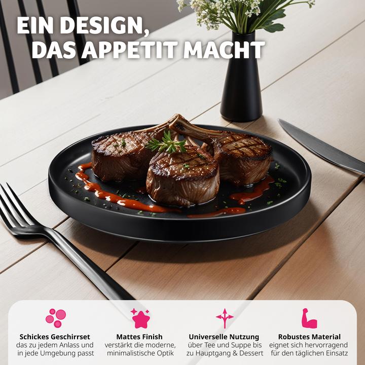 Actual product image tectake Geschirrset Una, aus Steingut, für 6 Personen (30 Piece)