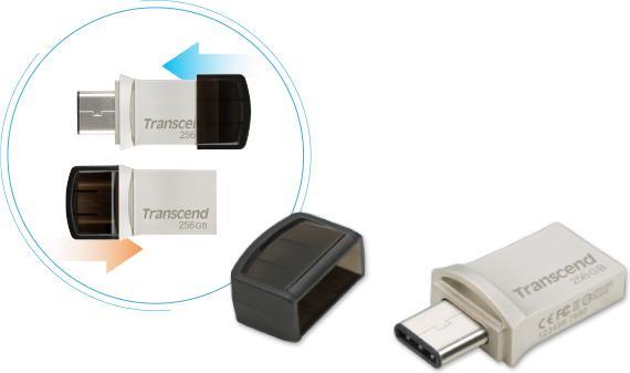 Immagine prodotto Transcend Chiavetta USB 256GB JetFlash USB3.1, Pen Drive, OTG Type-A&C, Argento (256 GB, USB-A)