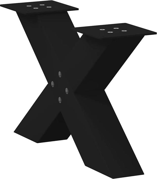 Actual product image VidaXL Coffee table legs X-shape 2 pcs. black 60x(30-31) cm steel table leg