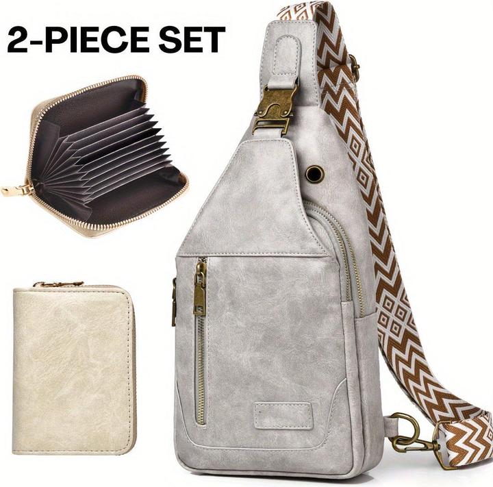 Only-Bags.Store Leder Umhängetasche Set: PU-Material, wasserdicht, grosses Fassungsvermögen, geeignet für Studenten