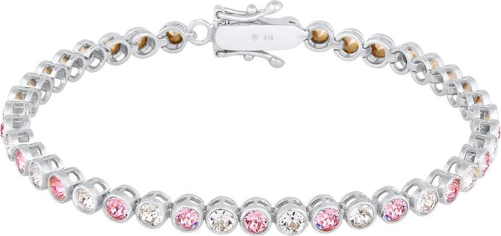 Immagine prodotto Elli Bracciale PREMIUM Bracciale Tennis Cristalli Rosa Argento 925 (18 cm, Cristallo di vetro, Argento 925)