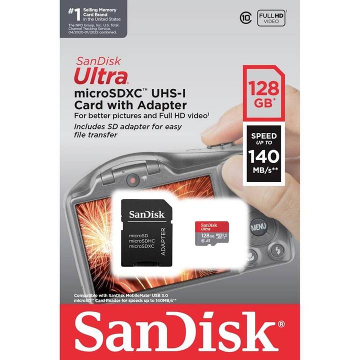 Immagine prodotto SanDisk Adattatore Ultra microSDXC /s+SD (128 GB, microSDXC, U1, UHS-I)