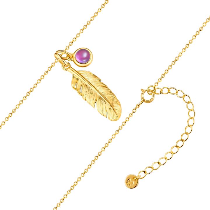 Immagine prodotto Glanzstücke München Collana da donna con piume in argento - 35048 (Argento, 40 - 45 cm)
