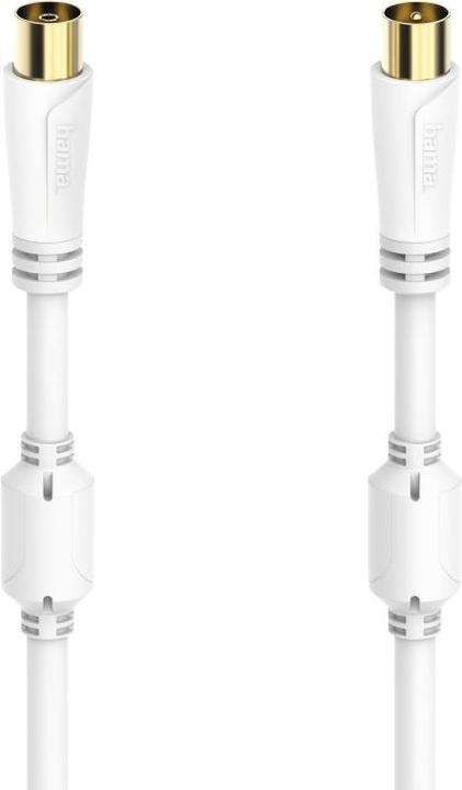 Produktbild Hama Antennen-Kabel, Koax-Stecker - Koax-Kupplung, vergoldet, 0,75 m, 100 dB (100 dB, Antennenkabel)