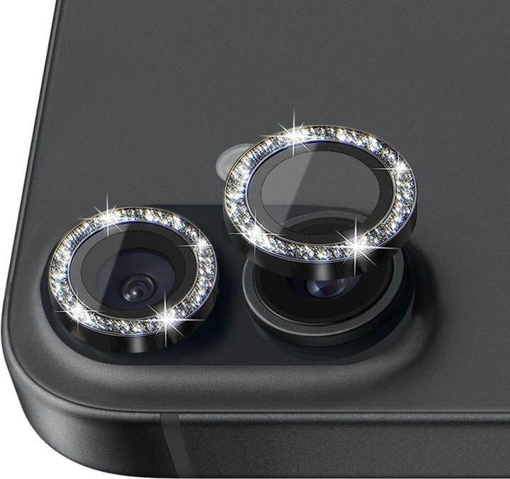 Actual product image Ueli Express Kamera Panzerglas Linsenschutz Glitzer (2 Piece, Apple iPhone 16 Plus, Apple iPhone 16)