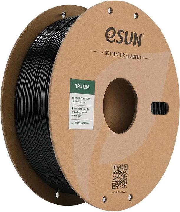 Image du produit eSUN eTPU-95A 1,75mm Black 1kg Filament 3D (TPU, 1.75 mm, 1000 g, Noir)