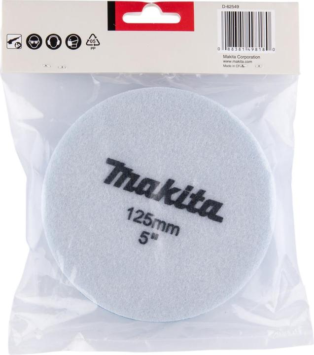 Produktbild Makita Schleifschwamm für Einscheiben-/ Poliermaschine, Ø125 mm, Ungelocht, 1 Stück, blau (MEDIUM)