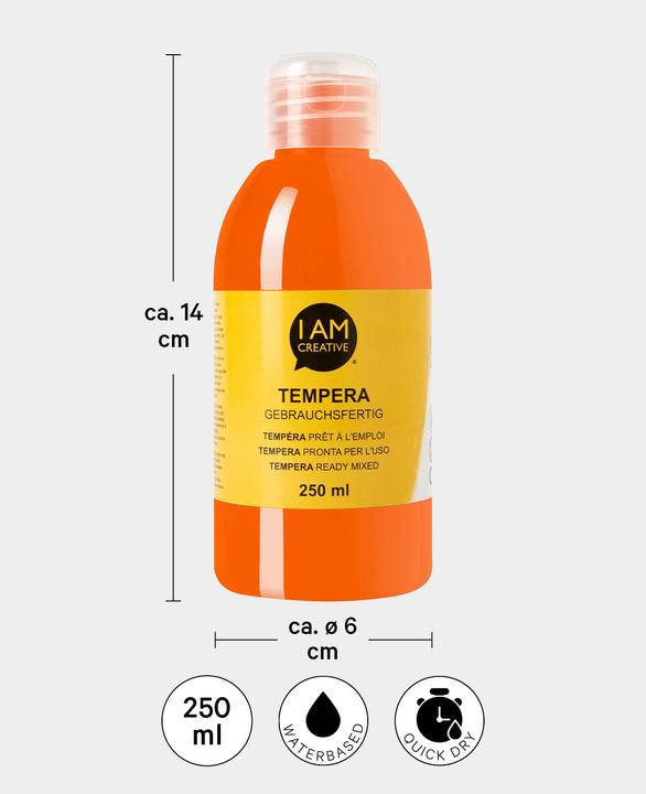 Produktbild I Am Creative Tempera, Temperafarbe auf Wasserbasis, 250 ml (Orange, 250 ml)