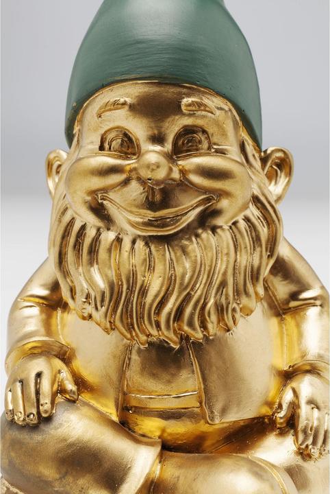 Actual product image Kare Design Deco Figurine Zwerg Sitting Gold Green 19cm (11 x 11 x 21 cm)