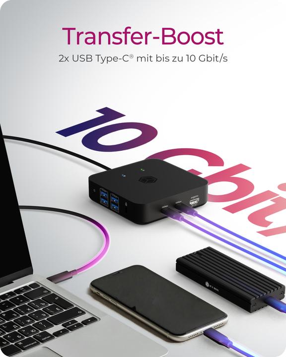 Produktbild Icy Box ICY BOX Vielseitige Multiport-Dockingstation, Dual 4K Display Dock, IB-DK4090-C (USB-C, 12 Ports)