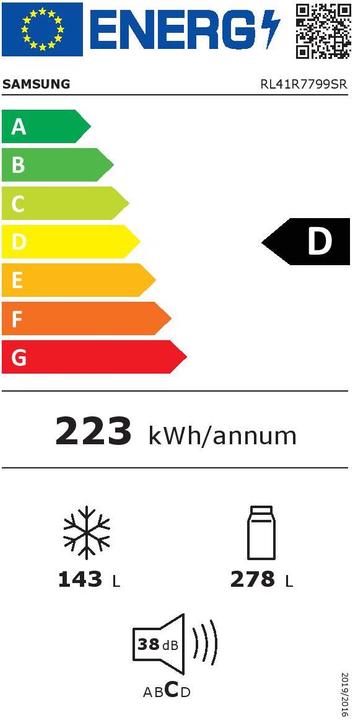 Energy Label Samsung RL41R7799SR/EC (421 l)