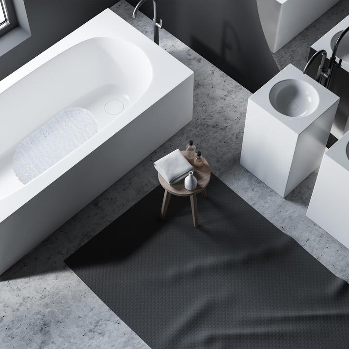 Actual product image Relaxdays Anti-Slip Bath Mat, Stone-look (36 x 68 x 0.5 cm)